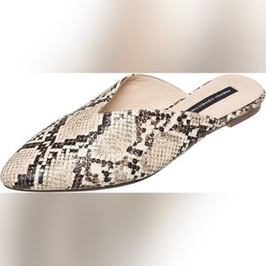 NEW French Connection Flat Mules SNAKE print SIZE 10